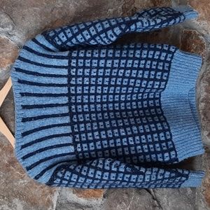 Handmade Irish Wool Knit Sweater With Leather Stiching Size S One of a Kind🪡🧶